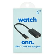 onn 6 USB-C to HDMI Adapter, Black
