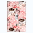 thumbnail image 1 of Metal Light Switch Wall Plate Outlet Cover (Coffee Mocha Espresso Heart Cupcake Macaron Flower Bouquet Pink - Single Toggle), 1 of 2