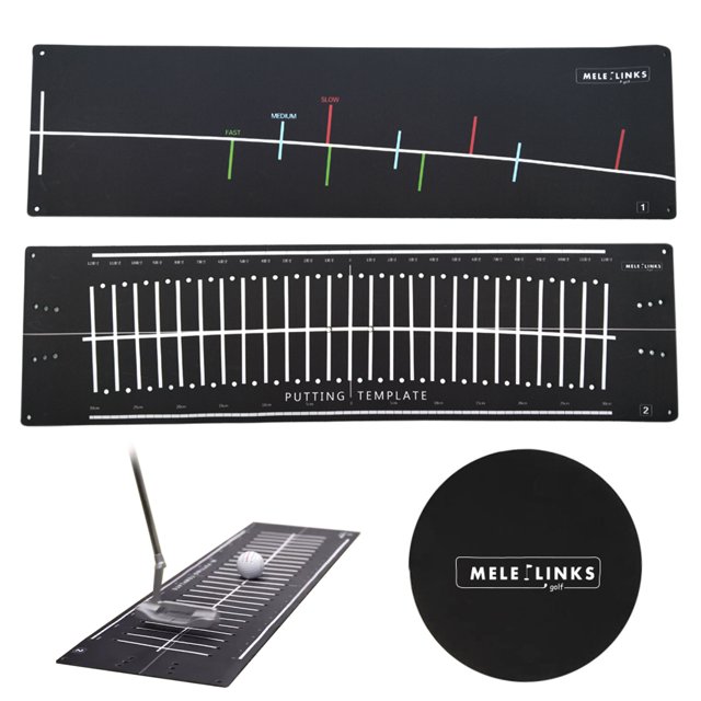 Golf Putting Practice Training aid,Perfect Perfect Practice Golf Putting Soft silicone mat 3 Pieces in 1Set with Putting arc Black