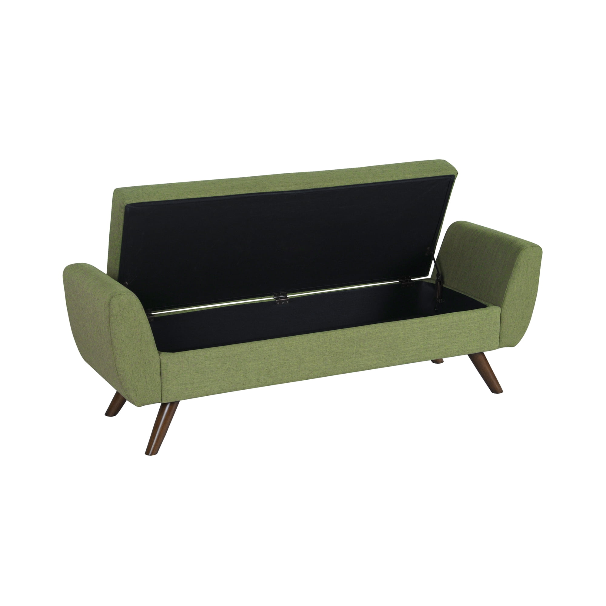 HomePop Modern Storage Bench, 60"W x 18"D x 21"H, Olive Green