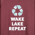 thumbnail image 3 of Instant Message - Wake Lake Repeat - Women's Lightweight French Terry Long Sleeve Shirt, 3 of 6