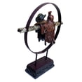 thumbnail image 2 of Faux Tooled Leather Western Country Horse Saddle Cowboy Hat & Lasso Rope Countertop Sculpture Figurine Statue On Wood Like Base, 2 of 3