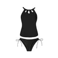 thumbnail image 5 of HAIJIE Women's Bikini Set Push Up Swimsuit Cover Up Beach Floral Hollow Out Slit Bikini Swimsuits Cover Ups Summer Dress for Women Wife with Adjustable Shoulder Straps Sporty Beach Fashion (Black,M), 5 of 6