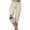 Beige womens trousers, variant on Cropped Pants for Ladies Womens High Waist Capris Pants Summer Fashion Dandelion Print Plus Size Stretchy Cropped Trousers Casual Drawstring 3/4 Pants with Pocket Beige XXL