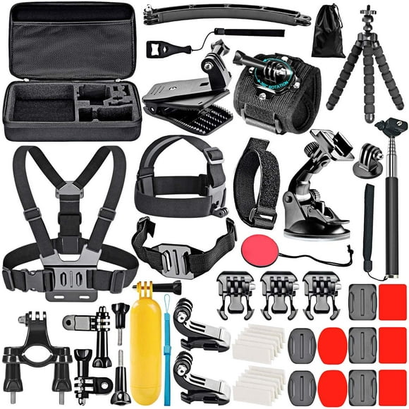 Graflsoa 50-in-1 Action Camera Accessories Kit for GoPro Hero 10/9/8/7/6, DJI, Insta360, AKASO, SJCAM - Includes Chest Strap, Tripod, Suction Mount, and More