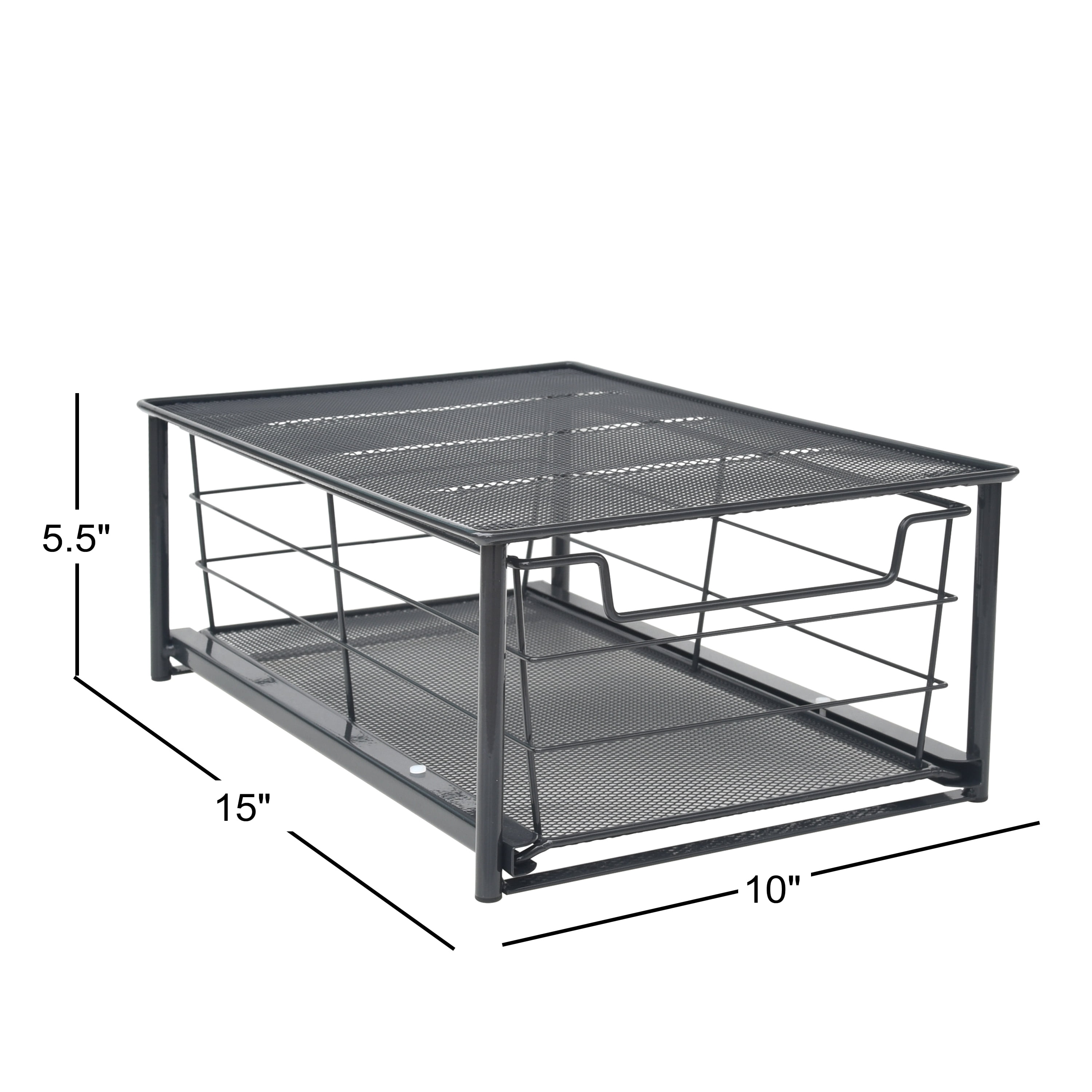 (2 pack) Mainstays Small Stackable Slide-Out Drawer Organizer, Black
