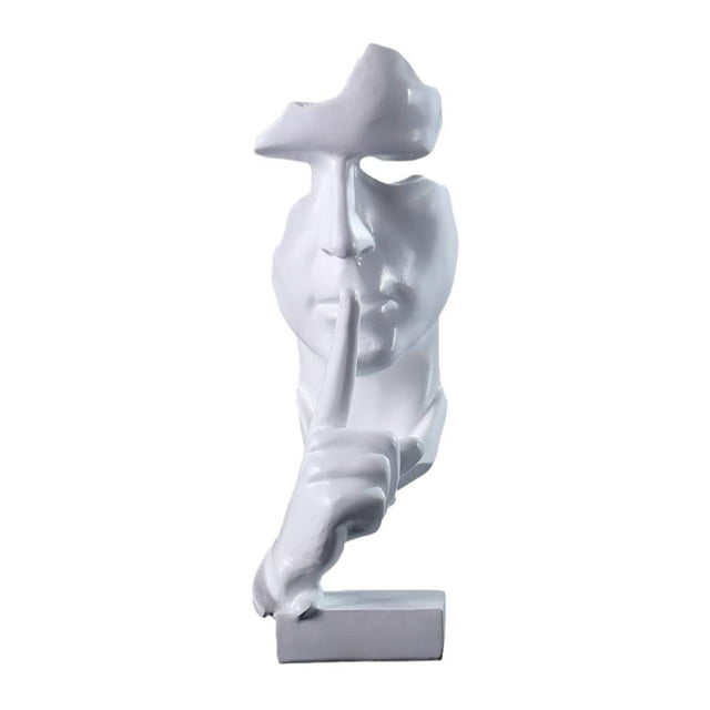 Guardoinrt Unique Style Silence Is Figure Abstract Art Statue For Home Accents Add Charm white