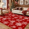 thumbnail image 5 of BERTHMEER 4'x6' Christmas Area Rugs Indoor Kitchen Bathroom Living Room Entryway Laundry Room Washable Rugs Non-slip Geometric Red and White Throw Rugs, 5 of 5