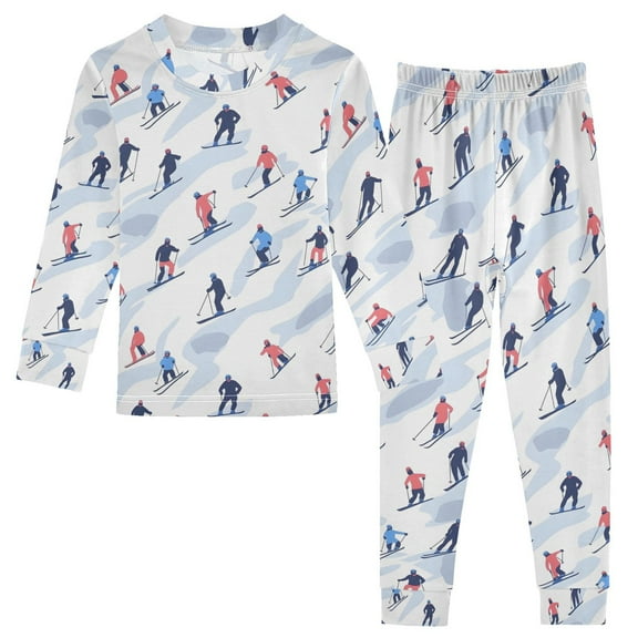 joogoo Skater Winter 2 Piece Long Sleeve Tee and Pants Cotton Pajama Set 5Y