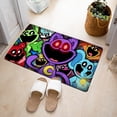thumbnail image 2 of Alfombrilla antideslizante con estampado de dibujos animados para decoración del hogar, alfombra de pie con estampado de juego de Critters sonrientes, para baño, habitación, vestíbulo, cocina y puerta, 2 of 5