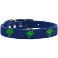 thumbnail image 3 of Mirage Pet Products Leather Palm Tree Dog Collar, Blue, L, 3 of 3
