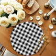 thumbnail image 2 of Black and White Plaid Round 15 Inch Placemats Set of 6, Farmhouse Checkered Buffalo HeatResistant Non Slip Place Mats for Dining Table, Wipeable Braided Kitchen Table Mats for Housewarming, 2 of 9