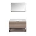 thumbnail image 2 of mueble para baño flotante montenegro 32" gris contrachapado de melamina con lavabo y espejo, 2 of 7