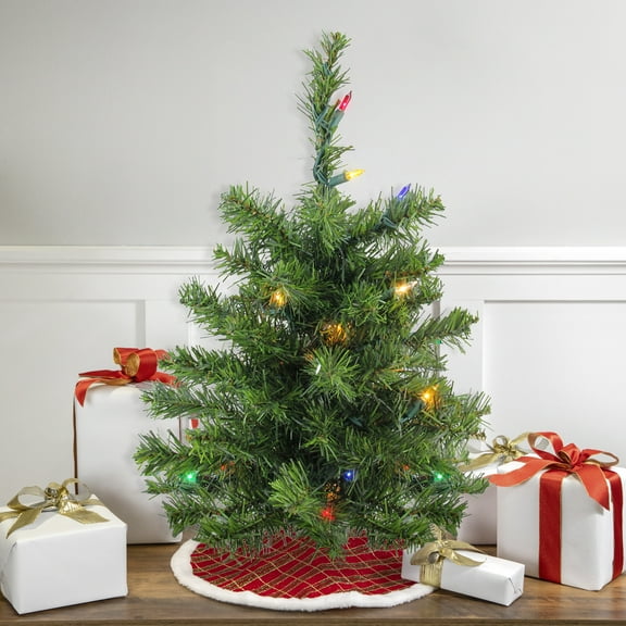 Northlight 1.5 FT Pre-Lit Medium Canadian Pine Artificial Christmas Tree - Multicolor Lights