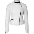 thumbnail image 1 of Veste Blanche en Cuir pour Femmes, Veste de Motard en Cuir pour Femmes, Veste de Moto en Cuir pour Femmes, Veste de Conduite en Cuir Blanc pour Femmes Taille TP, 1 of 3