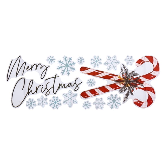 Candy Cane Peel and Stick Christmas Wall Art, Multicolor, 27.5" x 9.8", by Holiday Time