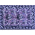 thumbnail image 1 of Ahgly Company Machine Washable Indoor Rectangle Persian Blue Traditional Area Rugs, 4' x 6', 1 of 4