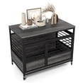 thumbnail image 4 of Uforic 39.4 Inch Dog Crate Furniture with Wheels,Wooden Dog Kennel for Dogs - Gray, 4 of 8