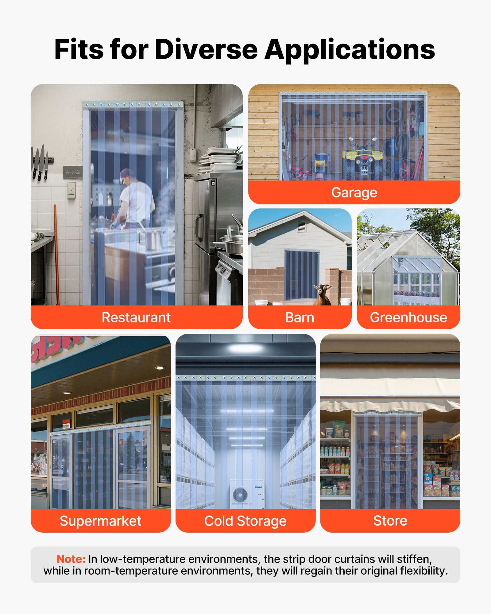 VEVOR Clear PVC Strip Curtain, 101 ft Length x 12 in Width, Thermal Insulating Plastic Door Strip Bulk Roll, Walk in Freezer Cooler Curtain Strips for Doorways of Supermarket, Garage, Warehouse