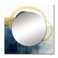 thumbnail image 2 of Designart "Lunar Bliss Against Blue Skyline Of Yesteryears IV" Transitional Gold Large Square Mirror - Square Bedroom Mirror Printed Wall Decor - Transitional Square Printed Wall Mirror Art, 2 of 5