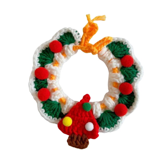 Lindo tejido de cuello de cuello de tejido de de de cárdico Crochet Babetable cómodo para un regalo de cumpleaños para mascotas de vacaciones verde