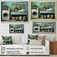 thumbnail image 4 of Designart "Vintage Laundry Room in Turquoise I" Bath & Laundry Canvas Print, 4 of 5