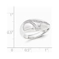 thumbnail image 3 of White Sterling Silver Ring Band Fashion Cubic Zirconia CZ Clear, 3 of 3