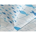 thumbnail image 4 of Ambesonne Fish Quilted Bedspread Set 3 Pcs, Geometric Net Design Dots, Queen Size, Blue Pale Blue White, 4 of 5