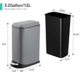 thumbnail image 2 of Roromall Heavy Duty Stainless Steel Commercial Kitchen Step Trash Can, Hands-Free Fingerprint-Resistant Soft Close Lid Trashcan, 2 of 8