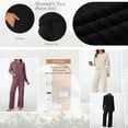 thumbnail image 6 of SUNBS Two Piece Lounge Sets for Women Pajamas Set Wide Leg Pants Ribbed Knit Winter Matching 2 Piece Outfits Trendy Clothes, 6 of 8
