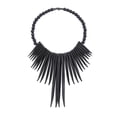 thumbnail image 6 of DecMode Black Wood Statement Necklace Tribal Wall Decor with Beaded Detailing, 6 of 7