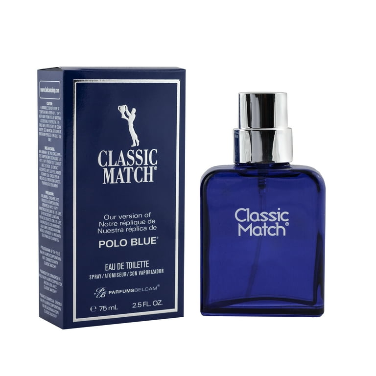 Classic Match, version of Polo Blue, by PB ParfumsBelcam, Eau De Toilette,  Cologne for Men, 2.5 Fl oz 