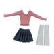thumbnail image 5 of Conjunto de manga larga para mujer, modelo móvil, top de tubo, escala 1:6 rosa, 5 of 9