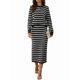 thumbnail image 3 of Conjuntos de 2 Piezas de Falda para Mujer, Moda de Otoño, Suéter A Rayas, Vestido Midi de Punto, Ropa de Salón, Viajes, Ropa de Invierno. y Negro S, 3 of 10
