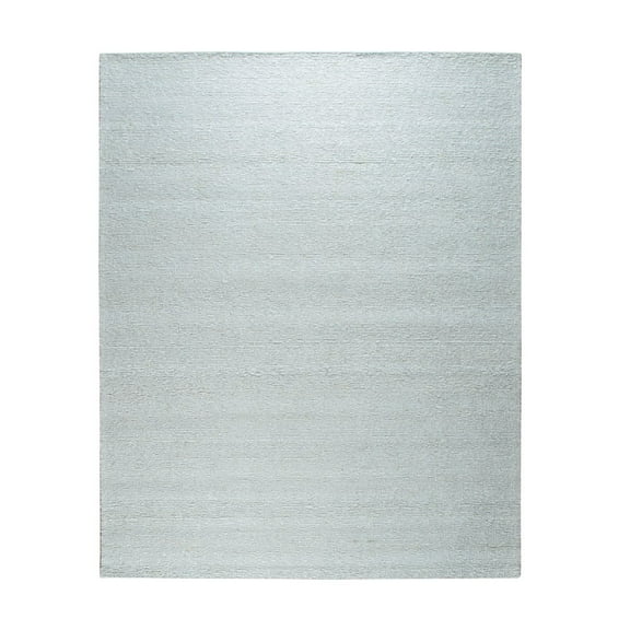 EORC Ivory Hand-Knotted Wool Contemporary Modern Wool Flat Rug, 4' x 6'