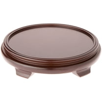 Plymor Walnut Round Wood Veneer Footed Display Base, 11.75" W x 11.75" D x 2.25" H (10" Display Diameter), Pack of 2