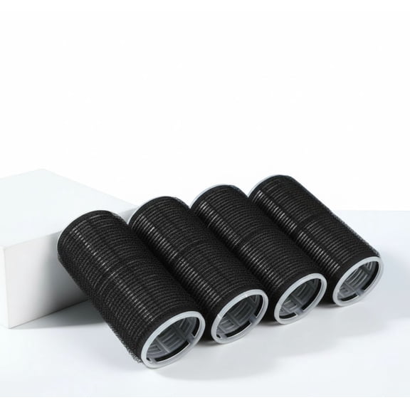 4 Pcs Long Hair Rollers for Bangs Curlers Self Grip Roller for Long and Medium Hair Women Hairstyle(4.7 x 2 Inch,Black)