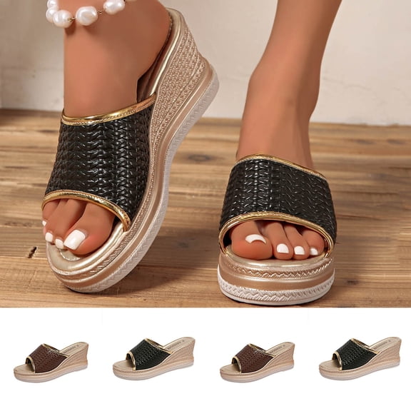 Viluyesy Womens Slippers Non-Slip Open Toe Casual Fashion Womens Footwear Brown Size 37