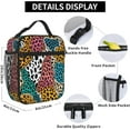 thumbnail image 5 of Colorful Leopard Print Lunch Box - Insulated Lunch Bags For WomenMenWomenMen Detachable Handle Lunchbox Meal Tote Bag Colorful Leopard Print, 5 of 8