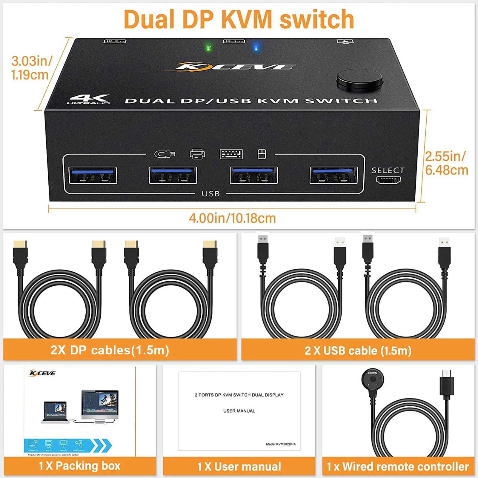 KVM Switch,2 Computers 2 2 - Dual 2 Monitors 2 Compliant Dp/usb - Switch 2 Walmart Use Dp/usb 2 Dual Monitors Dp/usb Use 2 Switch - Dual 2 Monitors And Computers - Walmart Kvm Switch