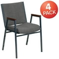 thumbnail image 3 of Flash Furniture 4 Pack HERCULES Series Heavy Duty Gray Fabric Stack Chair with Arms, 3 of 14
