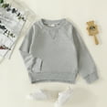 thumbnail image 4 of Rovga Toddler Kids Baby Boy Girl Crewneck Sweatshirt Cotton Long Sleeve Solid Color Pullover Top Casual Spring Fall Clothes Stylish Clothing, 4 of 9