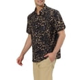 thumbnail image 4 of Lars Amadeus Men's Leopard Print Short Sleeve Vintage Animal Cheetah Print Shirt, 4 of 6