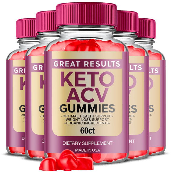 (5 Pack) Great Results Keto ACV Gummies - Energy & Focus Boosting Dietary Supplements for Weight Management & Metabolism - Fat Burn - 300 Gummies