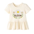 thumbnail image 4 of HILEELANG 2–7T Toddler/Little Girls Spring Daisy BLOOM Outfit, Yellow Peplum Top & Purple Daisy Leggings Set, Size 4T, 4 of 5