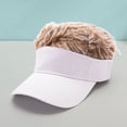 thumbnail image 1 of Novedad para hombre, visera de pelo con , gorra de Golf divertida para el sol, peluca falsa, gorra de béisbol con visera Gorra Blanca CaféCabello, 1 of 8
