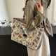 thumbnail image 5 of Bolsa de lona para mujer | Bolsa grande de viaje y compras (40 x 30 x 12 cm) | Bolsa de tela resistente con asas reforzadas | Negra o blanca, 5 of 6
