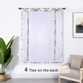 thumbnail image 2 of DriftAway Twyla Linen Blend Blackout Tie Up Curtain for Kitchen Boho Floral Printed Tie Up Shade for Bedroom Adjustable Balloon Rod Pocket 63"L x 45"W Ivory Gray, 2 of 9
