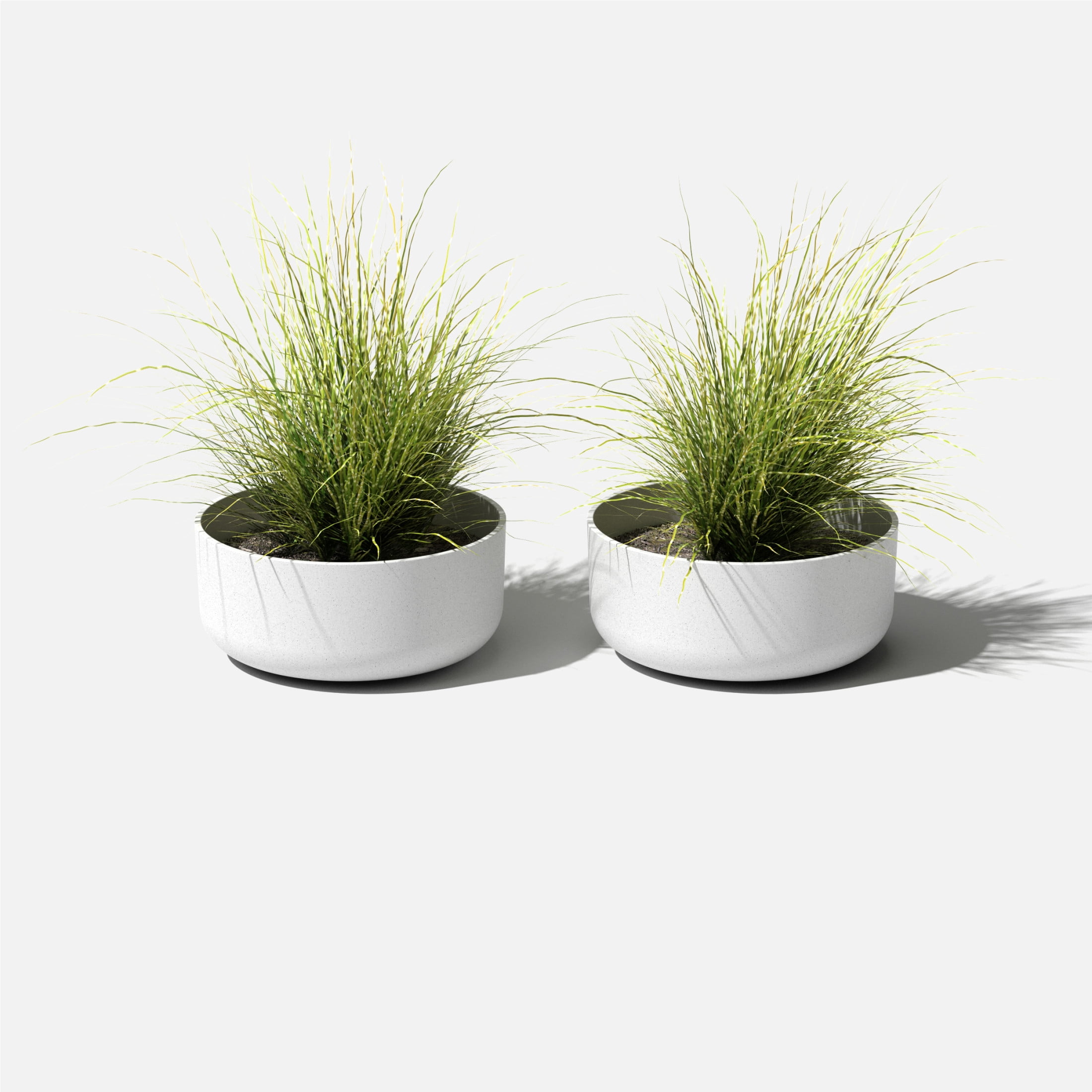 Veradek Mason Series Kona Bowl 14" Plastic-Stone Planter 2-Pack White