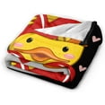 thumbnail image 2 of Cute Duck with Heart Throw Blanket Ultra Soft Warm All Season Decorative Fleece Blankets for Bed Chair Car Sofa Couch Bedroom 80"X60", 2 of 6
